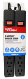 Hyper Tough 6 Outlets 2.5ft Power Strip, 2 Pack, Black (PS682_2PKB) 082721406668