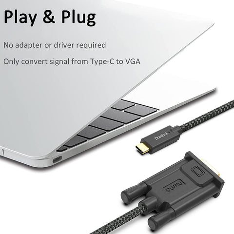 TC2VGA 6FT USB C to VGA Thunderbolt Compatible Cable 480937470130