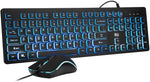 USRK105 Rii RGB Backlit Keyboard and Mouse Combo, USB Wired Keyboard, Optical Mouse 6952917778036