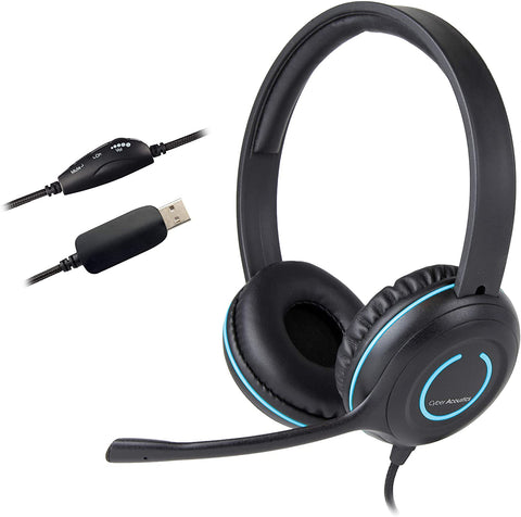 AC-5008 Cyber Acoustics USB Stereo Headset w/ Headphones & Noise Cancelling Microphone 646422301242