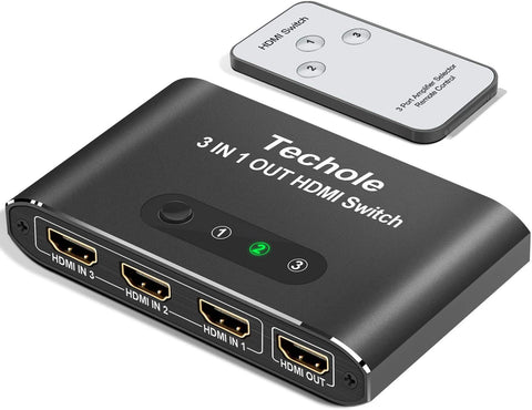 HS301 Techole 4k HDMI Splitter Switch 3 in 1 Out with IR Remote Control 669818776103