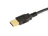 USB Type-A to USB Type-B 2.0 Cable - 28/24AWG, Gold Plated, Black