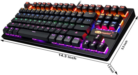 MK1-RGB MageGee 87 Keys w/ Blue Switches, Black, Wired USB Gaming Keyboard 663751991388