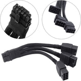 NB40122-W1 16 AWG PCI-e 16 Pin(12+4) Male to PCIE 3x8(Pin)(6+2) Female GPU PSU Cable 114694405701