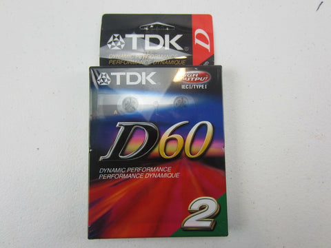 TDK IEC I/Type 1 D60 Dynamic Performance 60-Minute Cassette 2 Pack (D-60L2)