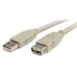 White USB 2.0 Extension Cable A to A - M/F