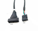 8541683194 5" 19 Pin USB 3.0 M to 9 Pin USB 2.0 F Motherboard Cable Adapter 000063452101