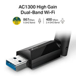 Archer T3U Plus TP-Link AC1300 USB 2.4G/5G High Gain Wireless Dual Band Network Adapter 840030701047