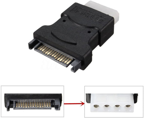 8541686759 AIKE 15 Pin SATA Male to 4 Pin Molex Female Power Adapter for IDE Hard Drive/CD/DVD 704270434366
