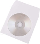 AcePlus Premium White Paper Sleeves for CD / DVDs - Envelopes with Clear Window and Flap with Close Tab