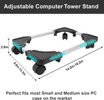 S2-FU34-03RH Adjustable Computer Tower Stand w/ 4 Caster Wheels 756041014895
