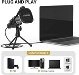 TC30 Tonor USB Condenser Microphone with Tripod Stand, Pop Filter, Shock Mount for Gaming X00344YQ7N