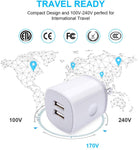 USB Wall Charger, Phone Charger Box, 2.1A Dual Port USB Power Plug Fast Charging Block (X002AS0QRX)