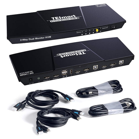TES-HDK0402A1U-USBK TESmart DisplayPort HDMI 4x2 Dual Monitor KVM Switch 4K @ 60Hz 745695280343