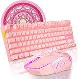 MK1-PW MageGee Keyboard and Mouse Combo 87 keys Pink White 6971969721104