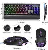 K01BK Kolmax Black Gaming Keyboard and Mouse Combo, Rainbow LED Backlit 6956766940835
