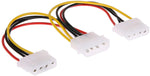 11W3-01208 Molex 4-Pin 8in IDE Power Supply Y Splitter Cable, 2 Female to 1 Male 846568012785