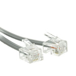RJ11 Phone Cable for voice, 6P4C, Reverse for voice, Silver Satin
