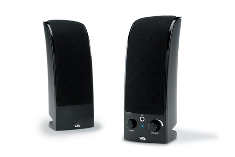 CA-2402 Cyber Acoustics 2.0 Powered Speaker System, Black 646422002262