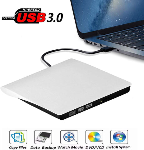 External Drive USB 3.0 Portable CD/DVD+/-RW Drive/DVD Player for Laptop CD ROM Burner - 659499202381