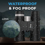 NISKITE Compact Binoculars for Adults, High Power 12x42 Roof Prism Binocular with Low Light Night Vision,Waterproof Fogproof Binoculars (NK-JN02-US)