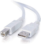 White A to B USB 2.0 Cable - M/M