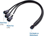 104053X1 12 Inch 4 Pin PWM 3 Fan Splitter Cable 818707025901