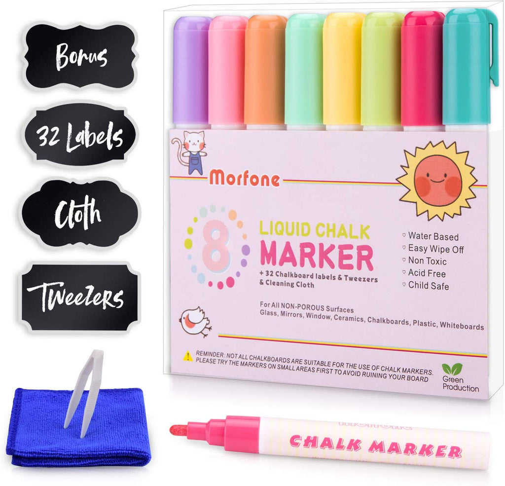 MF-MKL-01 Liquid Chalk Markers, Morfone Chalkboard Marker Pens 8