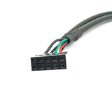 8541683038 19 inches 10 Pin Female Header to 2 Port Dual USB 2.0 Type A Female Splitter Cable