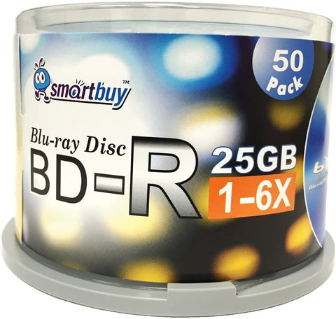 Smartbuy 25gb 6X Blu-ray Single Layer Recordable Disc, Blank Data Spindle 50-pack (8541706857)
