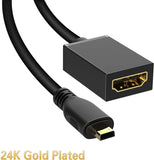 87828817 GANA 8 In Micro HDMI to HDMI Adapter Cable M/F