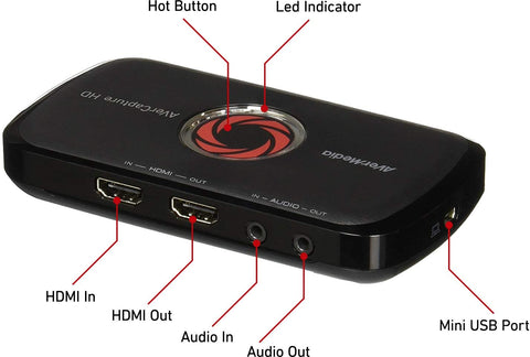 GL310 AVerMedia AVerCapture HD, Game Streaming/Capture, HD1080p, Ultra Low Latency, H.264 Hardware Encoding Game Recorder - USB Video Capture 795522964380
