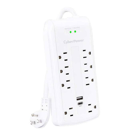 MP1095WS CyberPower USB Charging, 6 outlet, 6ft cord 2pk Surge Protector 649532936007