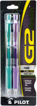 34401 PILOT G2 Metallic Refillable & Retractable Rolling Ball Gel Pens, 2-Pack 072838344014