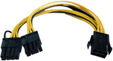 6P28P2P 8in 6pin Female PCI Express to Dual 8pin Male PCIe Power Splitter Cable for Graphics Video Card 48415569