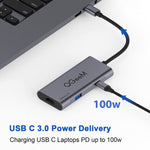 M3V01 QGeeM USB C HUB Multifunctional Converter 3 in 1 Hub, USB-C 100W PD Fast Charging Port 778365166890