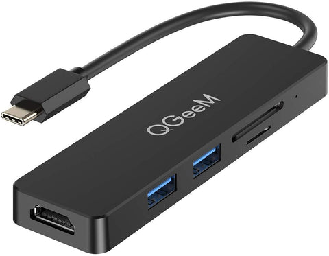 M5VC02 QGeeM 5 in 1 USB C to HDMI 4K, USB 3.0, SD/TF Card Reader B0822M7ZP5