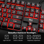 RK108 Rii Gaming Keyboard and Mouse Set, 3-LED Backlit Mechanical Feel Business, Office x002c64irh