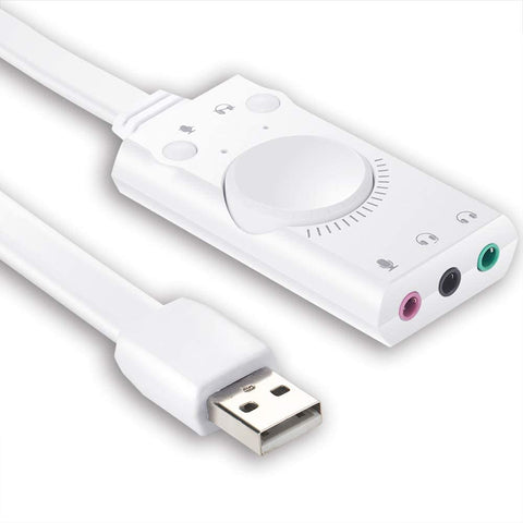 B08314SR9L Phoinkas External USB Sound Card, USB to Audio Jack Adapter, White 6935358001369