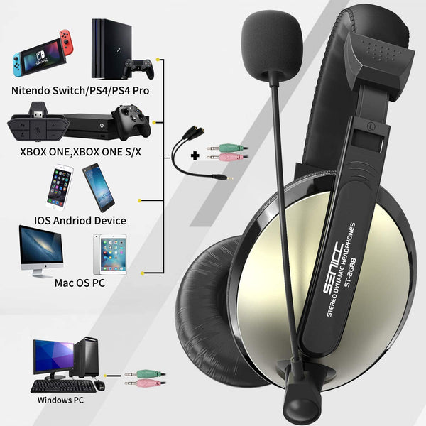 ST-2688 Senicc 2 Pack Gaming Headset with Mic Volume Control Wired Headset  X002F6O6IZ