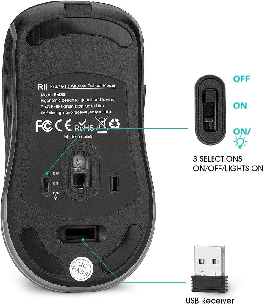 oversøisk konsulent jogger X001XI7BKV Rii RM200 Wireless Mouse 2.4G Rechargeable Optical Mouse wi –  AMT | Computers & Electronics