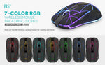 X001XI7BKV Rii RM200 Wireless Mouse 2.4G Rechargeable Optical Mouse with USB Nano Receiver, 3 Adjustable DPI Levels, Colorful LED Lights