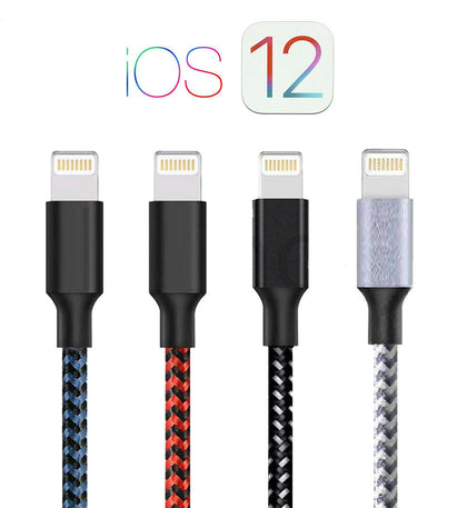 3FT Braided USB Charger Cable Sync Cord For iPhone 6s 7 8 Plus X Xs Max