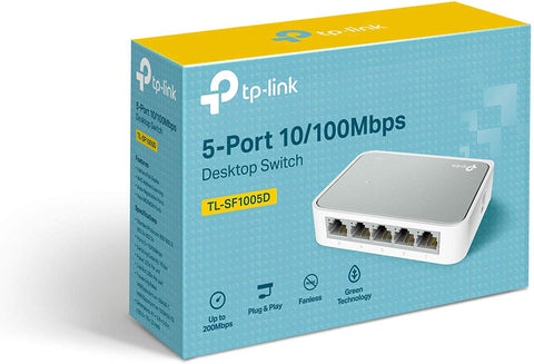 TL-SF1005D TP-Link 5 Port Fast Ethernet Switch, Desktop Ethernet Splitter/Hub, Fanless 845973020064