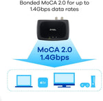 ZyXEL MoCA 2.0 Ethernet to Coax Single Adapter Bonded Gigabit Ethernet (HLA4205-US0102F) 760559126148